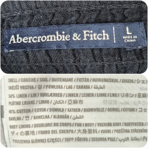 Abercrombie And Fitch black Linen Cotton blend Wide Leg Jumpsuit L - Picture 12 of 12